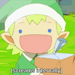 🙂 screams internally schreiend, Cartoon, Anime, innerlich, lustig, Ausdruck whatsapp sticker