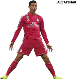 ⚽ Cristiano Ronaldo ALI AFSAR sepak bola, sepak bola, atlet, Ronaldo, olahraga, Real Madrid telegram sticker
