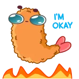 😵 N Ice 虾, 冰, 卡通, 食物 telegram sticker
