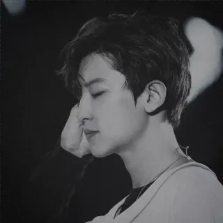 😑 man, portrait, grayscale, face, korean, person, singer telegram sticker