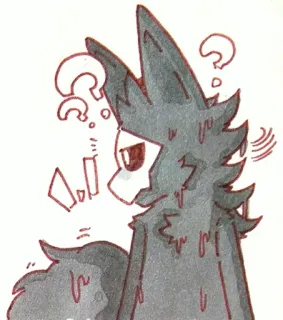 🤔 furry, animal, question, cute, confused telegram sticker