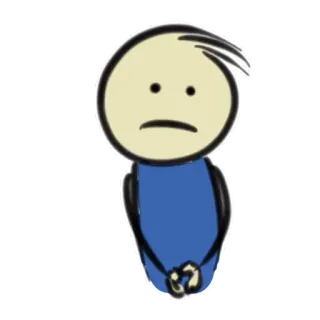 ☹️ bonhomme allumette, triste, dessin animé, croquis, minimaliste, illustration telegram sticker