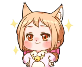 😊 Chibi, Anime, Kawaii, Carino, Ragazza gatto, Scintillio whatsapp sticker