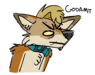 😡 GODAMIT cartoon, frustration, dog, curse, anger, expression, disgust telegram sticker