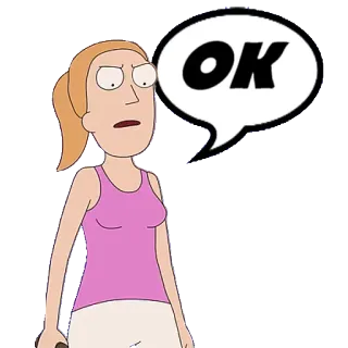 🆗 Summer Smith Rick and Morty OK Dibujos animados, Verano, Rick y Morty, Ok telegram sticker