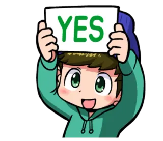 ⭕ YES sí, dibujo animado, acuerdo, afirmativo, positivo, signo, aprobación telegram sticker