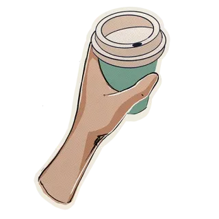 ☕️ coffee, hand, cup, drink, caffeine, takeaway, beverage telegram sticker