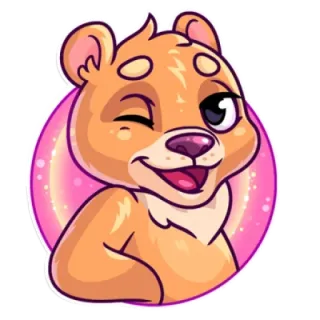 😉 orso, cartone animato, occhiolino, animale, carino telegram sticker