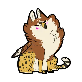 ❤ griffon, gryphon, mythical creature, animal, cute, cartoon telegram sticker