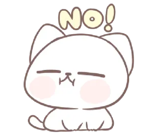 🙅‍♀ NO! gato, não, fofo, animal, adesivo whatsapp sticker