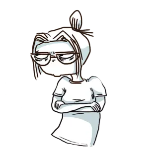 😾 การ์ตูน, ผู้หญิง, แว่นตา, ภาพประกอบ, ตัวละคร, ผู้หญิง telegram sticker