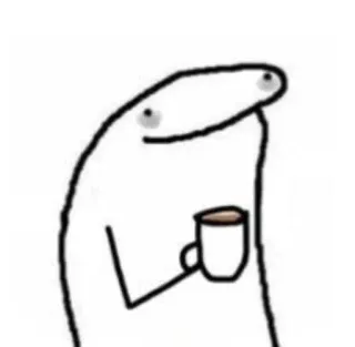 🤜 koffie, streepjesman, meme, cartoon, personage, tekening telegram sticker