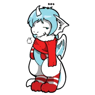 😒 Kartun, Naga, Monster, Musim dingin, Salju, Lucu telegram sticker
