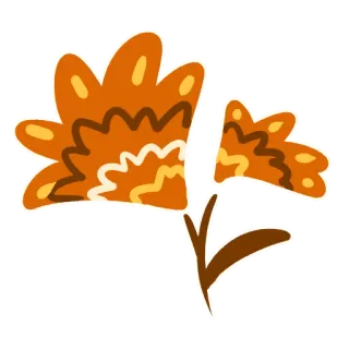 🌸 花, 花卉, 植物, 自然, 橙色, 装饰 telegram sticker