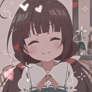 💗 Anime, Chica, Linda, Corazones, Brillos, Kawaii telegram sticker