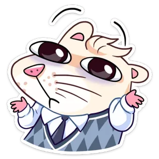 🤷‍♂ animal, cat, confused, shrug, expression, cartoon telegram sticker