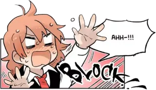 😳 AHH---!!! Caricatura, Anime, Personaje, Expresión, Impactado, Sorpresa telegram sticker