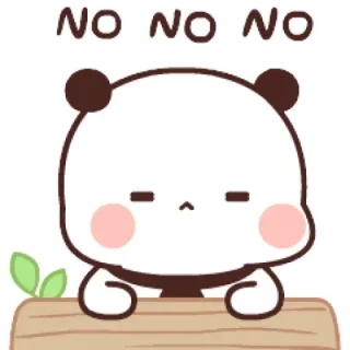 😑 NO NO NO Panda, No, Negación, Lindo, Sticker, Dibujo animado whatsapp sticker