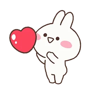 ❤️ 토끼, 바니, 하트, 사랑, 귀여운, 만화 telegram sticker