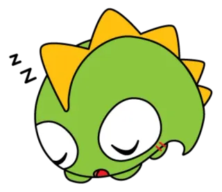 😪 Мультфильм, Монстр, Милый, Зеленый, Наклейка telegram sticker