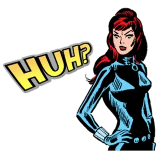 ❓ Black Widow HUH? marvel, комиксы, чего?, чёрная вдова, вопрос telegram sticker