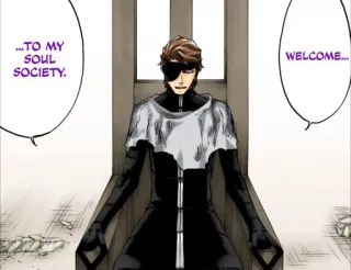 👋 Aizen Bleach ...TO MY SOUL SOCIETY. WELCOME... Anime, Manga, Villain, Bleach, Aizen telegram sticker