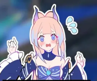 😟 Sangonomiya Kokomi Genshin Impact 애니메이션, 코코미, 원신, 비디오 게임, 캐릭터, 귀여운, 걱정 whatsapp sticker