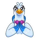 🥺 oiseau, dessin animé, mignon, nœud, animal whatsapp sticker