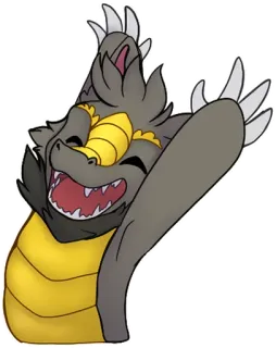 😄 drago, cartone animato, carino, felice, peloso, sorriso telegram sticker