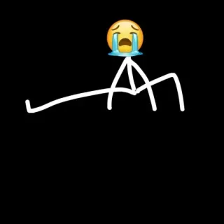 😭 Emoji, Piangere, Triste, Omino stilizzato, Malinconia telegram sticker