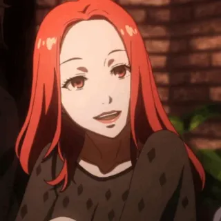 🍬 anime, cartoon, woman, red hair, portrait whatsapp sticker