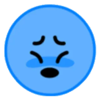 😖 triste, emoji, bleu, visage, pleurs, icône telegram sticker