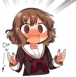 😱 ぴゃー！ anime, manga, scared, cartoon, shocked, cute, girl, worried telegram sticker