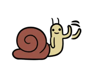 👋 snail, cartoon, animated, character telegram sticker