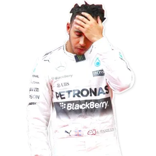 🤦 Lewis Hamilton piloto de carreras, fórmula 1, deportes, triste, decepcionado whatsapp sticker