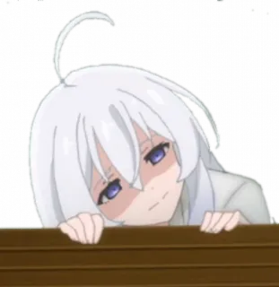 😐 อนิเมะ, ผู้หญิง, ผมขาว, น่ารัก, คาวาอิ, สติกเกอร์, มังงะ telegram sticker