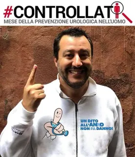 👆 Matteo Salvini #CONTROLLATO MESE DELLA PREVENZIONE UROLOGICA NELL'UOMO UN DITO ALL'ANNO NON FA DANNI! Politica, Politico, Italia, Urologia, Salute telegram sticker