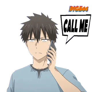 ☎️ CALL ME anime, call, phone, cartoon, illustration, text telegram sticker