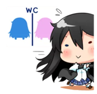 🚾 WC toilet, restroom, anime, girl, bathroom, gender symbols telegram sticker