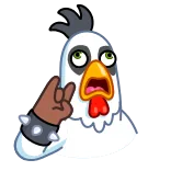 🤘 frango, punk, rock, animal, engraçado, pássaro telegram sticker