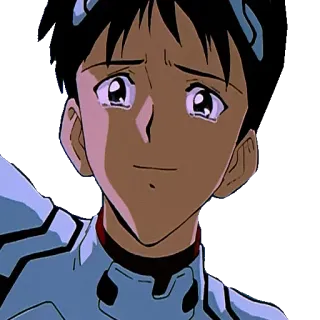 😭 Shinji Ikari Neon Genesis Evangelion Anime, weinen, traurig, Evangelion, Shinji Ikari telegram sticker