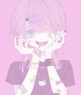 💊 อนิเมะ, มังงะ, น่ารัก, สีชมพู, การ์ตูน, สีพาสเทล, ภาพประกอบ telegram sticker