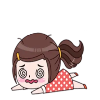 😵 tonto, desenho animado, doente, anime, confuso, deitado telegram sticker