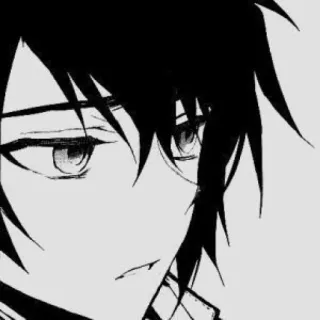 🖤 anime, manga, character, portrait, black and white whatsapp sticker