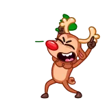 🕺 순록, 만화, 가운데 손가락, 제스처, 불쾌한 telegram sticker