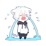 😭 anime, cat, crying, sad, chibi, kawaii telegram sticker