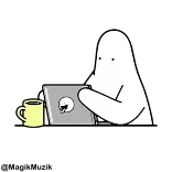 🔝 ma, máy tính, cà phê, làm việc, internet telegram sticker