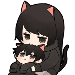 ❤️ cat ears, chibi, cute, kawaii, anime telegram sticker