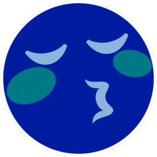 😘 emoji, beijo, azul, fofo, rosto, adesivo telegram sticker