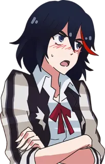 😤 Ryuko Matoi Kill la Kill Anime, Kobieta, Mundur szkolny, Kill la Kill telegram sticker